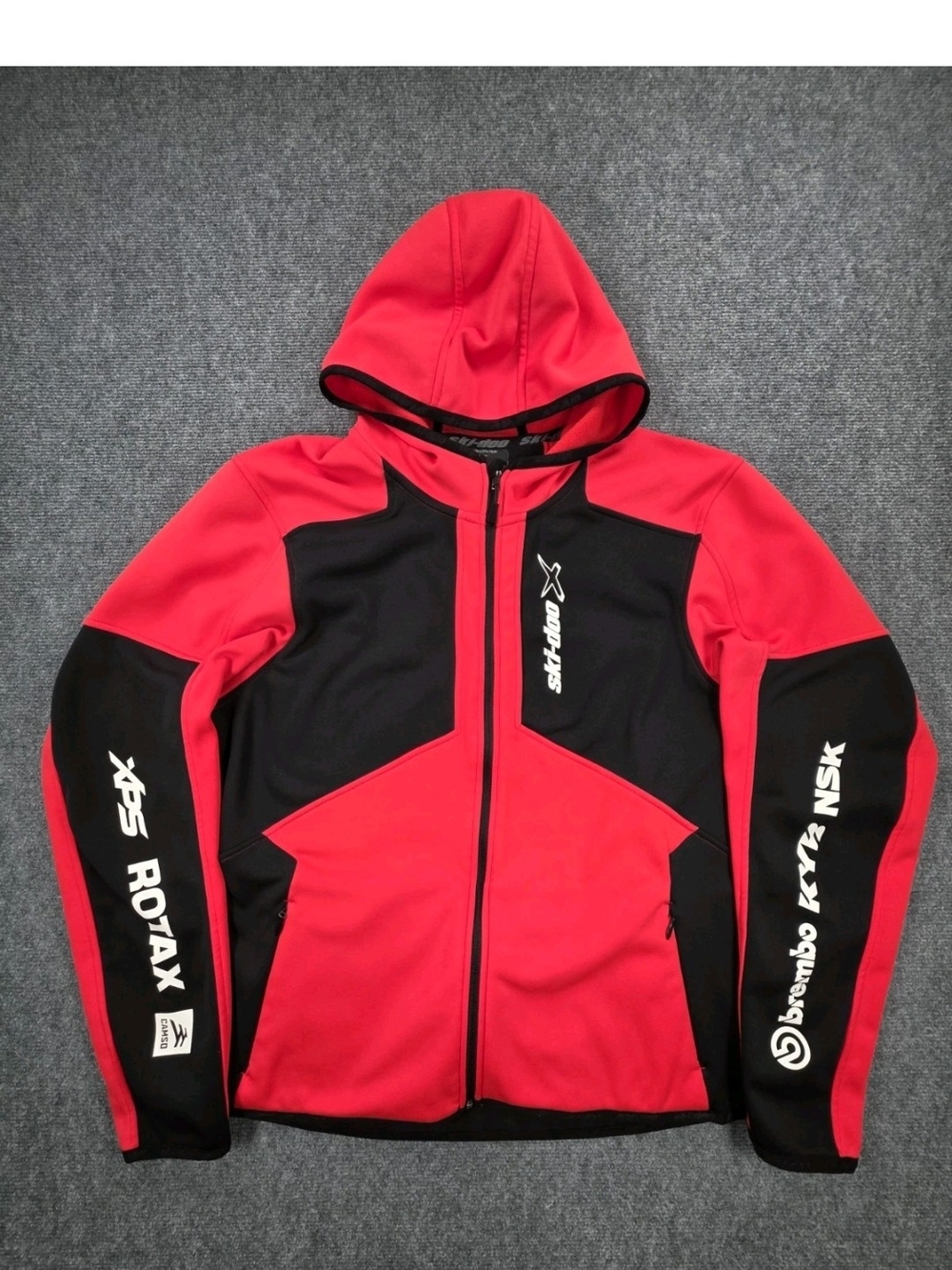 Ski Doo BRP Sno-X Fleece Mens XL Full Zip Red Hooded Rotax Brembo 454174